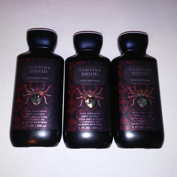 Set of 3 Bath and Body Works Lotion Vampire Blood Shea Butter + Coconut Oil New